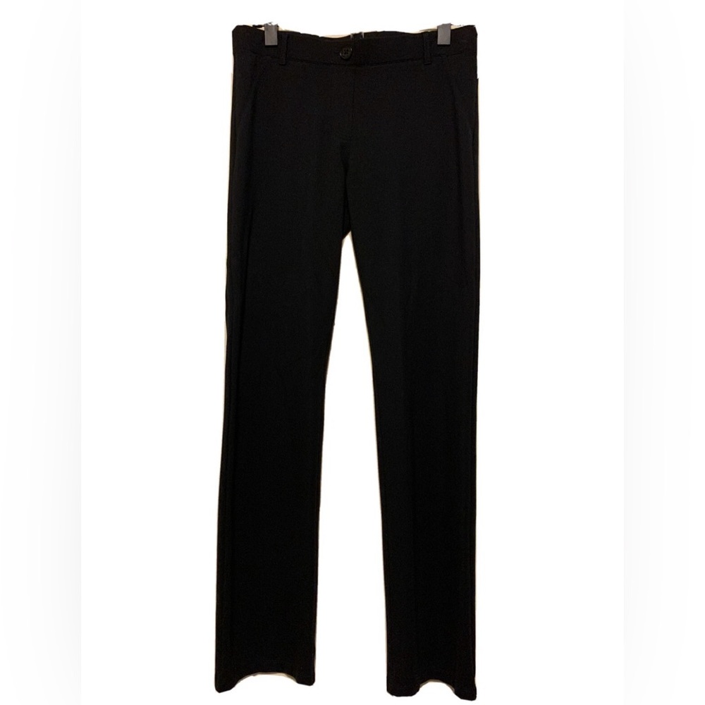 Betabrand Womens Medium Long Pants Black Straight Faux Pockets Stretch Yoga